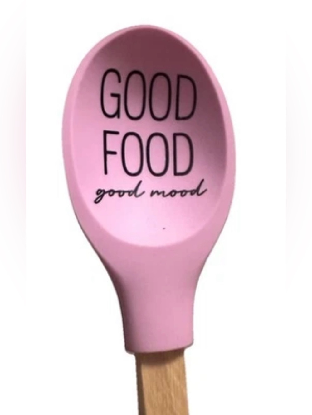 Krumbs Kitchen Farmhouse Silicone Cooking Spoon w/ Wooden Handle Mood
